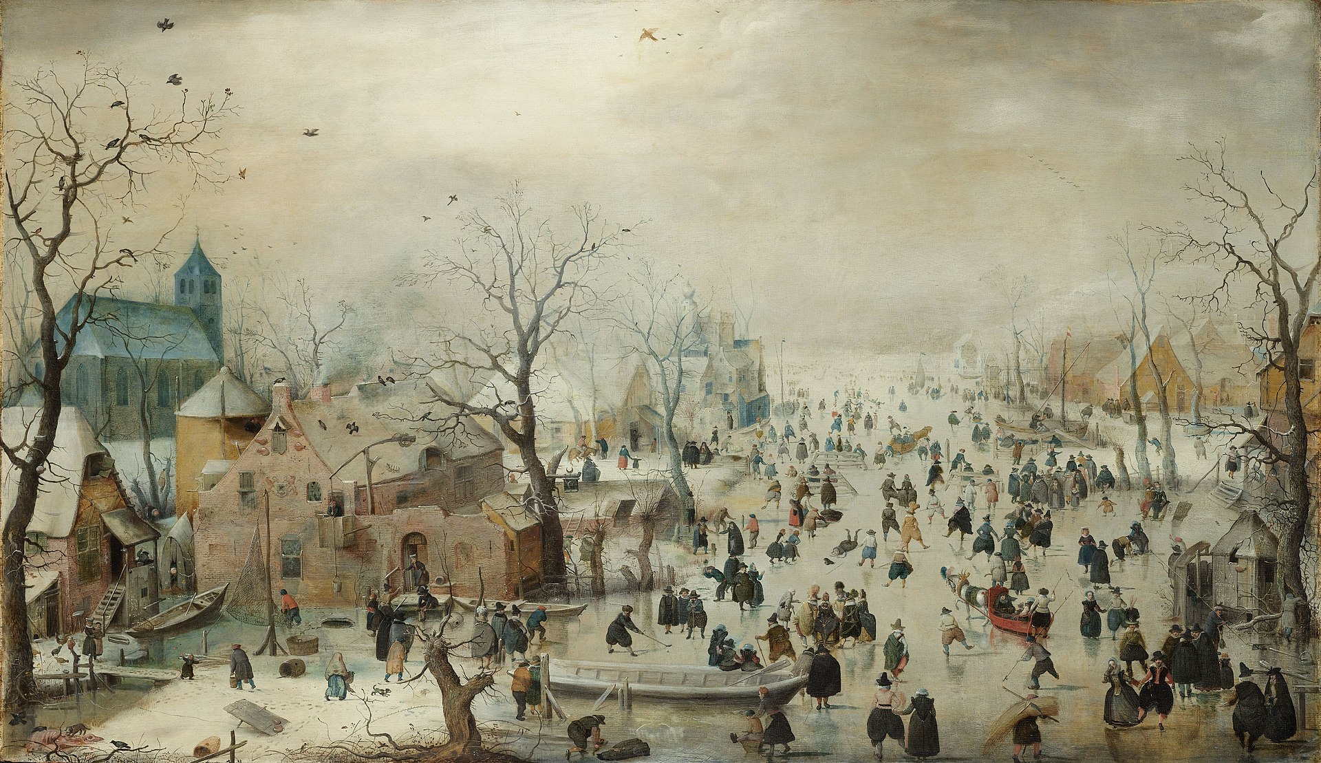 Kleine ijstijd Hendrick Avercamp Winterlandschap met ijsvermaak