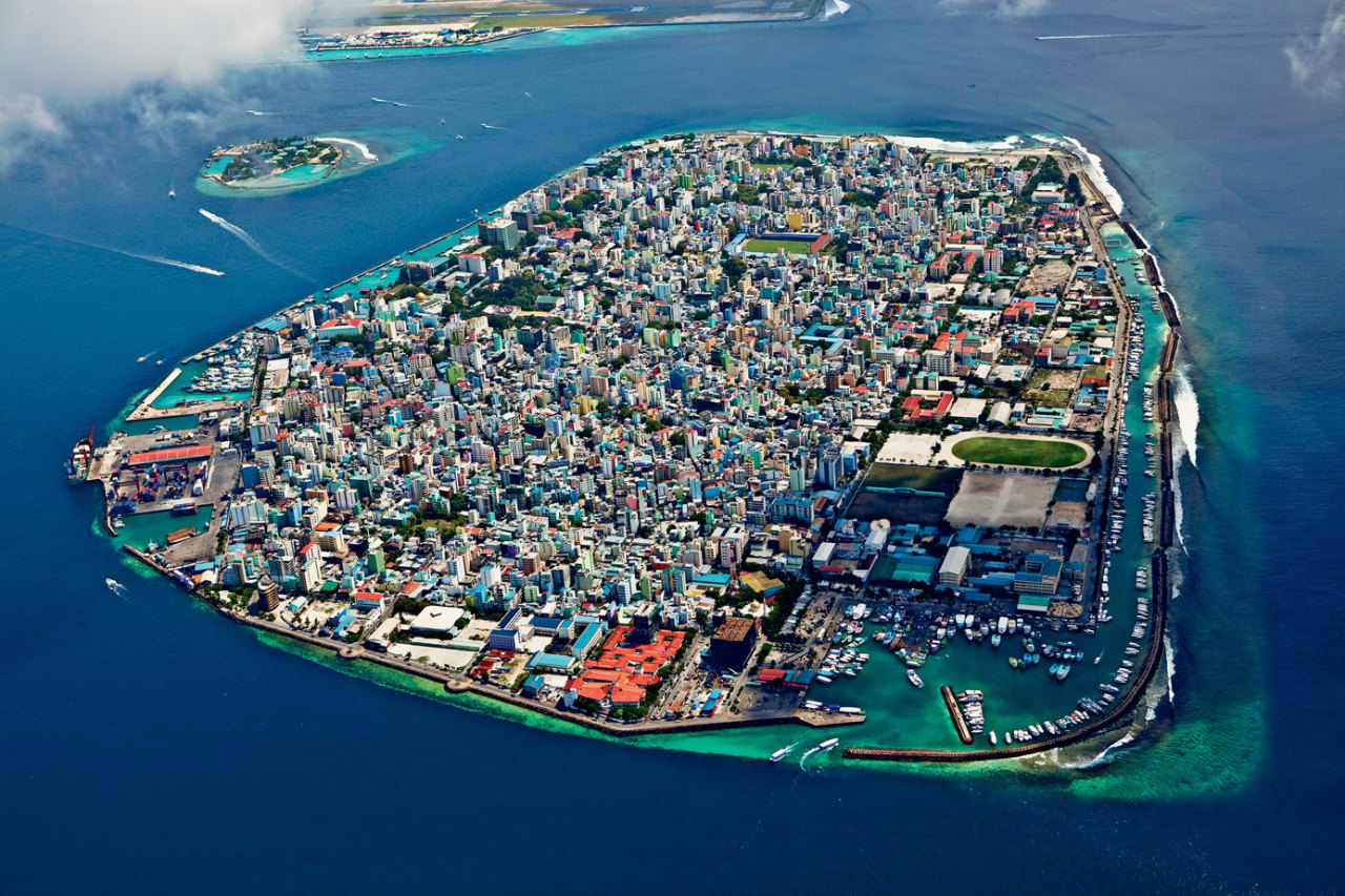 hoofdstad Malediven Male luchtfoto