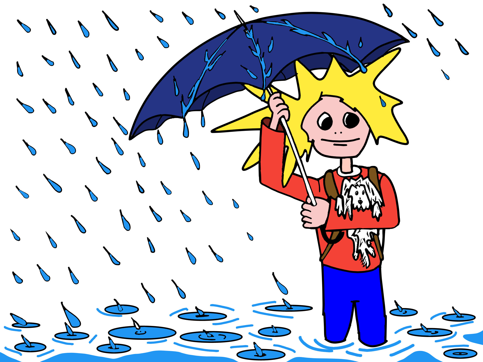 tekening Ko weer regen